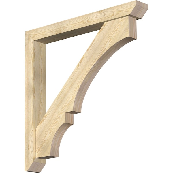 Ekena Millwork Balboa Slat Rough Sawn Bracket w/ Offset Brace, Douglas Fir, 6"W x 48"D x 48"H BKT0604X48X48BOA06RDF - main